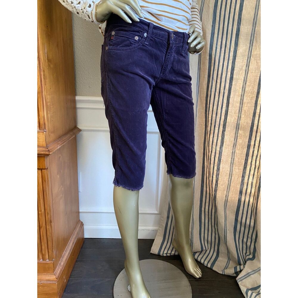 EUC AG Adriano Goldschmied The Tammy Purple Stretchy Cropped Cords 28 R
